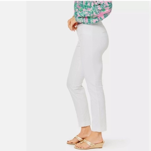 Lilly Pulitzer Kelly Skinny Ankle Pants Textured Resort White Size 6 NWT - Picture 7 of 16